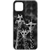 Mixroom - Cover Custodia Back case In TPU Silicone Morbido Per iPhone 15 PRO Fantasia Giraffe Con Occhiali L153