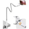 SAIJI Supporto Telefono a collo oca, Braccio Flessibile da 95 cm, Pelle PU, Stabile e Durevole, Rotazione regolabile a 360° per iPhone 13 Pro Max, 12 Mini, 12 Pro Max, HUAWEI, Samsung Grigio