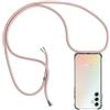 ZYIMOU Cover per Samsung Galaxy A34 5G, Custodia con Cordino Silicone Trasparente Morbida Cover Cellulare Girocollo Collana Sottile Protettiva Bumper Antiurto TPU Case, Oro rosa