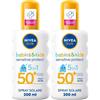 Nivea Sun Spray Solare Kids Sensitive Protect FP50+ 200 ml, Crema solare per bambini e neonati 2x200 ml
