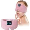 Joythink Maschera per Dormire Bluetooth 5.3 con Cuffie Wireless, Mascherina Occhi Oscurante in Seta, Altoparlanti Sottili per Dormire di Lato, Ricarica Type-C, 16 Ore, per Viaggio, Relax, Rosa