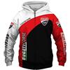 SHMIZZ Unisex Hoodies Full Zip Felpe 3D per Ducati Stampa Cappuccio Tops Casual Manica Lunga Motociclista Felpa con Cappuccio Sport con Tasche-B||XXS