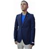 Berna Giacca uomo monopetto tinta unita lavorazione punto Milano colore blu navy taglia 48