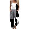 Generico Salopette Donna Estiva Lunga Elegante Tuta Jumpsuit Intera Curvy Casual Moda Stampa Jumpsuits Comoda Larga Pantaloni Da Lavoro Con Tasca Leggera Baggy Salopette da Casa, Playsuit Spiaggia