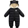 Generisch 2026 Tuta calda per neonato con tutina imbottita outwear, tuta da neve, cappotto, piumino, ragazzo, cappotto giacca impermeabile bambino 68, Nero , 12-18 Monate