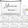 Xuniea 6 Set Regalo di Ringraziamento per Insegnanti 6 Trousse per Cosmetici Adatte agli Insegnanti 6 Portachiavi con Ape Regalo di Addio per Insegnanti Regalo di Ringraziamento dagli Studenti(Bianco)