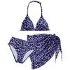 Happy Cherry Costume da bagno da bambina con stampa leopardata, bikini da nuoto con vestito a triangolo con scollo all'americana e fondo superiore alla moda per bambini da 8 a 12 anni, multicolore, 10