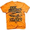 Back To The Future Licenza Ufficiale Doc Marrone Time Travel Agency Uomo Maglietta (Arancia), Large