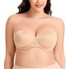 Curyon Reggiseno Push-up Senza Spalline e Schiena Scoperta con Coppe Preformate per Abiti da Cerimonia Beige 5D