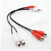 Gakaki Cavo audio sdoppiatore a Y RCA maschio a 2 connettori femmina Adattatori connettore RCA Cavo metallico