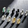 NONE ZAKOL Hip Hop Fashion Green Cubic Zirconia orecchini a cerchio per donna uomo Circle Colorful Crystal CZ Party Jewelry all'ingrosso