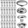 NONE 100pcs 15mm Snap Kit - 25 set bottoni automatici in acciaio inossidabile con chiusura a scatto di grado marino per copertura della barca, pelle per cucire, tela
