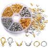 St.kunkka 1 scatola di kit per la creazione di gioielli chiusura a moschettone anelli di salto aperti estremità crimpature perline set di scatole braccialetto fatto a mano collana risultati forniture