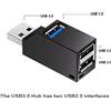 NONE Adattatore HUB USB 3.0, Mini Splitter Box da 1 a 3 Porte, USB 2.0 ad Alta Velocità per PC, Laptop, Chiavetta USB, Lettore di Schede