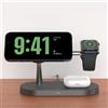 AVXRUA Caricatore Wireless 3 in 1 Magnetico per iPhone 12-17, Stazione di Ricarica Rapida per Apple Watch 11 10 9 8 7 6 5, Airpods 2 3 Pro