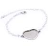 reidgaller 3 pezzi in acciaio inossidabile da 20 mm con cuore cabochon, impostazione base spazi vuoti, braccialetti a catena fai da te, accessori per la creazione di gioielli