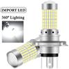 KEVANLY 1PCS 144SMD H4 P15D BA20D Lampadine per fari moto Bianco 12v LED Faro Fendinebbia Faretto Riproduzione e spina