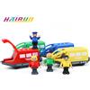 hairun Treno elettrico magnetico con piccola bambola Diecast Slot Toy Ferrovia Binario in legno Locomotiva compatibile Treno ferroviario elettrico per bambini