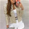 CLILSNOW Street fashion stand up collar tinta unita party flash nuova giacca cardigan corto casual versatile donna
