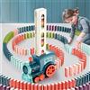 Chriyungel Domino Train per bambini Posa automatica Auto elettrica Set domino colorato Blocchi di mattoni Kit Giochi Giocattoli educativi Ragazza Ragazzo Regalo