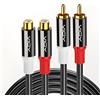 MAOLEI Cavo di prolunga audio stereo RCA doppia schermatura 2RCA maschio a 2RCA femmina cavo splitter per amplificatore altoparlante DVD TV ecc