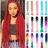 NONE 24 pollici fai da te jumbo intrecciare i capelli estensioni dei capelli sintetici Afro Ombre treccia all'uncinetto capelli all'ingrosso per le donne