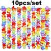 MENGHAO 10 pz/set Hawaii Corona Partito Leis Ghirlanda di Fiori Collana Hawaiana Torpil Hawai Floreale Decorazione della Fattoria Tessuto Hawaiano