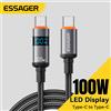 Essager 100W Tipo C a Tipo C Cavo 5A PD Ricarica rapida Cavo Display da USB C a USB C per MacBook Laptop iPad Xiaomi iPhone 16 15