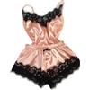 NONE Pigiama estivo in seta di pizzo per indumenti da notte da donna Lingerie sexy Cami Top e pantaloncini Set comodi pigiami casual
