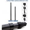 NONE Monopiede Estensibile in Fibra di Carbonio 3M, Edizione Estesa, Bastone Selfie Invisibile per Insta360 X3 X2 e GoPro 9 10 11 12, Treppiede