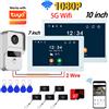 AJXML Videocitofono WiFi 7/10 pollici a 2 fili con sistema intercomunicante per casa, monitor touch 1080P, compatibile con APP TUYA Smart Life
