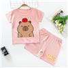 Potdemiel Capybara Pigiama per bambini Pantaloncini Set Estate Nuovo Capibara Abbigliamento per la casa Ragazzi Ragazze Anime Pantaloni da notte Bambini Manica corta Regalo