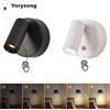YORYZENG Lampada da parete a LED wireless ricaricabile tramite USB Lampada senza fili Faretto dimmerabile touch magnetico per lettura sul comodino della camera da letto Tipo-C