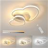 Tealight Plafoniera a LED dimmerabile, lampada da soffitto a cuore da 64 W 3000 K/4500 K/6500 K, lampadario bianco con telecomando per la cameretta dei bambini