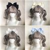 NONE Fermagli per capelli carini da donna Accessori Lolita blu LOLITA Copricapo con fiocco grande Accessorio per capelli neri Fermaglio per capelli Lolita Articoli carini per ragazze