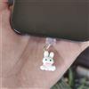 NONE 1 pz adorabili e pratici mini tappi antipolvere con ciondolo a forma di coniglio in resina per telefoni cellulari, tablet, laptop, tipo C e porta di illuminazione