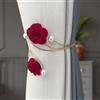 NONE Fermatenda per tende a forma di rosa da 1 pezzo, clip per tende in metallo, fermacravatte floreali per tutti i tipi di tende - Accessori decorativi per tendaggi