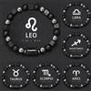 SANSWL 12 costellazioni zodiacali braccialetto segni perline coppie braccialetto quadrato pietra vulcanica braccialetto elastico con ciondoli per donna uomo regalo