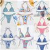 NONE Nuovo Set Bikini Triangolo 2026 - Costume da Bagno Push-Up con Stampa Floreale e Slip Brasiliano