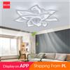 IRALAN Ventilatori da soffitto moderni con telecomando Luce decorativa bianca/nera Lotus Fan Light Ventilatore elettrico 2 in 1 Luce da soggiorno a LED
