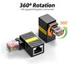 FONKEN Convertitore RJ45 maschio-femmina con rotazione di 360 gradi Adattatore di estensione da 90 gradi per prolunga connettore cavo di rete Ethernet LAN Cat5 Cat6