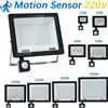 NONE Luce di inondazione a LED Sensore di movimento PIR 10W 20W 30W 50W 100W 150W 200W 300W AC220V IP66 Faretto impermeabile Proiettore stradale per esterni
