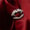 NONE Tendenza calda di vendita Punk Nero Bocca viva Anello articolato Vanguard scuro Regalo per feste Anello vintage gotico Regalo di gioielli da donna