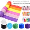 NONE 1 pz Stelle filanti di carta crespa arcobaleno per la decorazione dello sfondo della festa di compleanno di nozze Decorazione di nastro di ghirlanda di crêpe di carta colorata