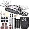 NONE Kit di strumenti per la riparazione di biciclette, set di attrezzi multipli con toppa per pneumatici della pompa, set di attrezzi automatici per pneumatici da strada di montagna portatile, accessori