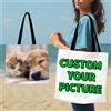 NONE Borsa tote con foto personalizzata Borsa a tracolla riutilizzabile personalizzata per la spesa con custodia in poliestere dal design pieghevole