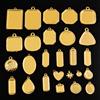 NONE Ciondolo in acciaio inossidabile geometrico quadrato rettangolare con base cabochon vuota color oro da 5 pezzi per forniture per la creazione di gioielli
