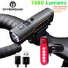 OFFBONDAGE Luce per bicicletta Lampada per bici impermeabile Tipo C Ricarica MTB Fari per ciclismo su strada Alta leggerezza Sicurezza diurna Illuminazione notturna