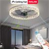 IRALAN Lampada da soffitto semplice Lampada da soffitto a risparmio energetico a basso rumore Motore CC Dimmerabile continuo Soggiorno Camera da letto Loft Ventilatore