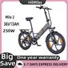 NONE HillMiles Mile 2 Adulto 250W Motore 36V13AH Batteria Pieghevole Città Pendolarismo Bicicletta Elettrica 20*3 pollici Fat Tire Ebike